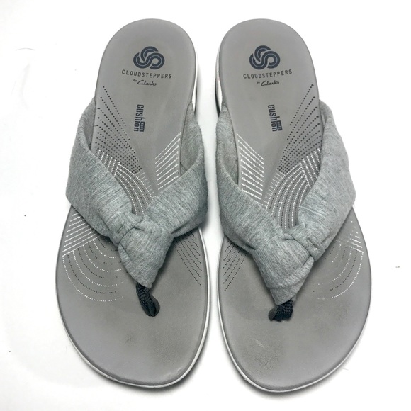 CLARKS Cloudsteppers Arla Glison Sandals Gray - Picture 2 of 8
